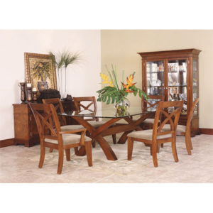 MCPX265 Mesa Comedor X sobre de vidrio