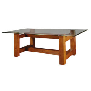MRU227 Mesa Comedor Rustica sobre de Vidrio