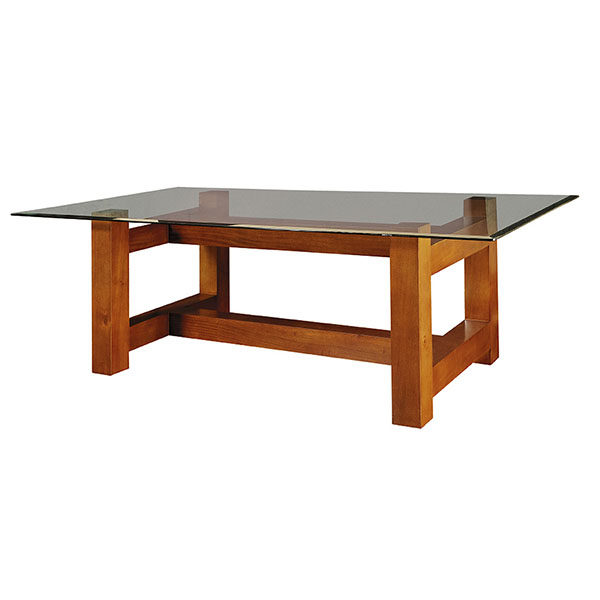 MRU227 Mesa Comedor Rustica sobre de Vidrio