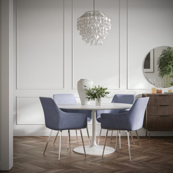 ROWAN Juego de Comedor Circular 4 sillas